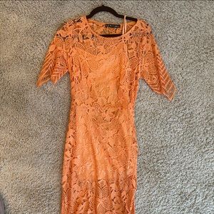 For love & lemons lace orange dress